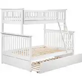 Columbia Bunk Bed Twin over Full & Full Urban Trundle Bed in White
