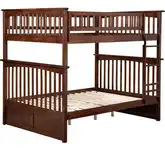 Columbia Full over Full Bunk Bed in Antique Walnut