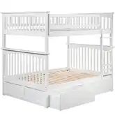 Columbia Full over Full Bunk Bed with Urban Bed Drawers in White