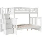 Columbia Staircase Twin over Full Bunk Bed in White