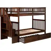 Westbrook Staircase Twin over Twin Bunk Bed with Urban Trundle Bed in Espresso