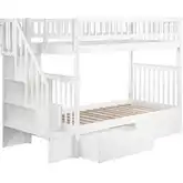 Westbrook Staircase Twin over Twin Bunk Bed with Urban Trundle Bed in White