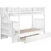 Westbrook Staircase Twin over Full Bunk Bed in White