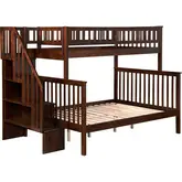 Woodland Staircase Twin over Full Bunk Bed in Antique Walnut