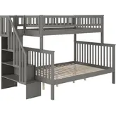 Woodland Staircase Twin over Full Bunk Bed in Grey