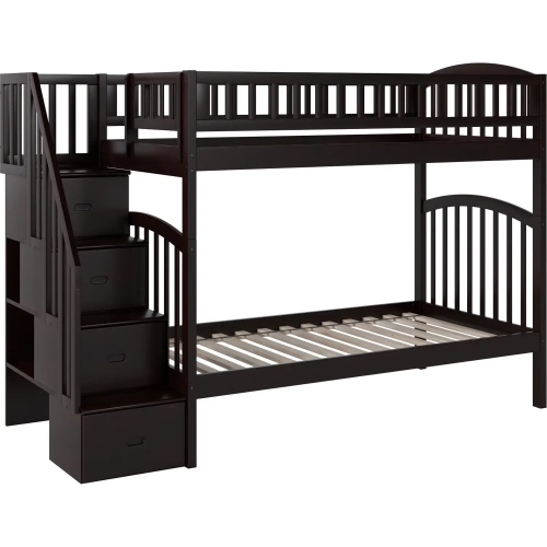 Westbrook Staircase Twin over Twin Bunk Bed in Espresso