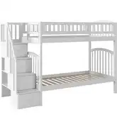 Westbrook Staircase Twin over Twin Bunk Bed in White
