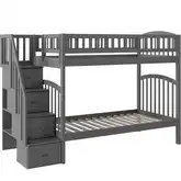 Westbrook Staircase Twin over Twin Bunk Bed in Grey