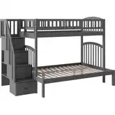 Westbrook Staircase Twin over Full Bunk Bed in Grey