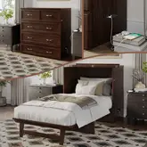Northfield Twin XL Murphy Bed Chest in Burnt Amber Finish Wood