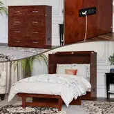 Northfield Twin XL Murphy Bed Chest in Walnut Finish Wood