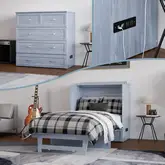 Northfield Twin XL Murphy Bed Chest in Driftwood Finish Wood