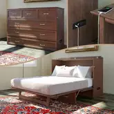 Deerfield Queen Murphy Bed Chest in Burnt Amber with Charging Station