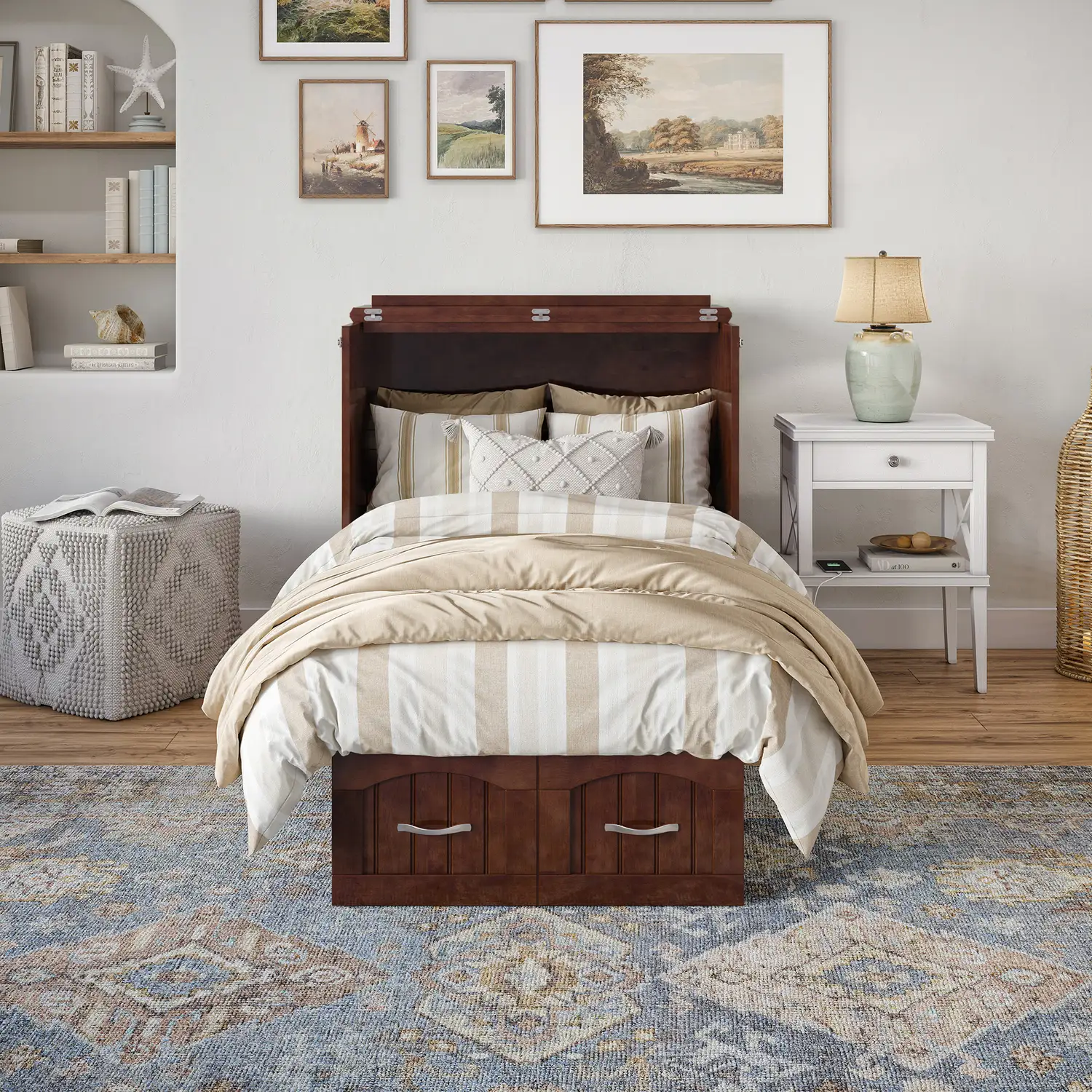 AFI AC592144 Nantucket Twin Murphy Bed Chest with Storage
