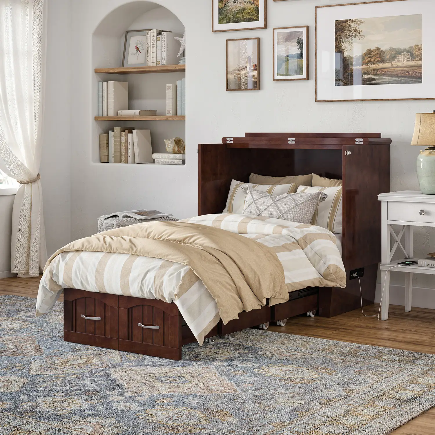 AFI AC592144 Nantucket Twin Murphy Bed Chest with Storage