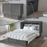 Nantucket Full Murphy Bed Chest in Grey Wood