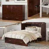 Southampton Full Murphy Bed Chest in Walnut Wood