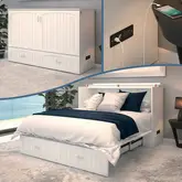 Southampton Queen Murphy Bed Chest in White with Charging Station