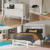 Northampton Full Murphy Bed Desk in White Wood