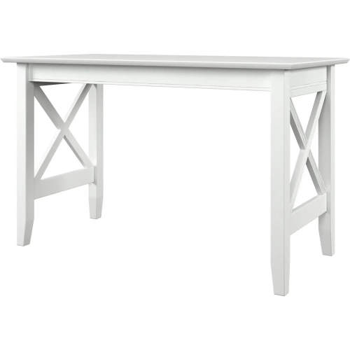 Lexi X Design Desk with Surface Mount USB Charger in White Finish Wood
