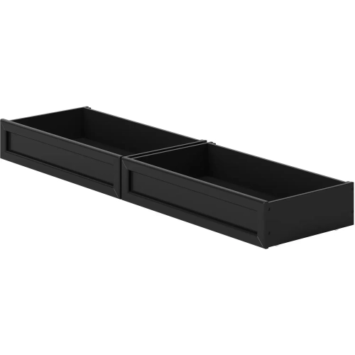 Atlantic Twin Full Under Bed Storage Drawers in Black Finish Wood