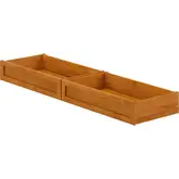 MCM Twin Full Under Bed Drawers in Light Toffee Wood