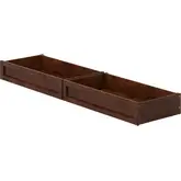 MCM Queen King Twin XL Under Bed Drawers in Walnut Finish
