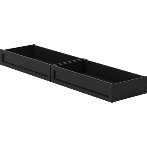 Atlantic Queen King Twin XL Under Bed Storage Drawers in Black Finish Wood