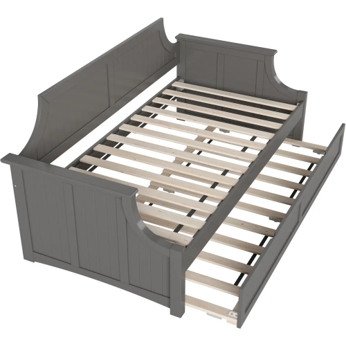 Cambridge Twin Daybed with Twin Trundle in Grey Finish Wood