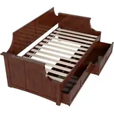 Cambridge Twin Daybed with 2 Drawers in Walnut Finish Wood