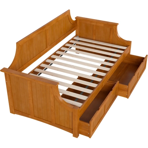 Cambridge Twin Daybed with Storage Drawers in Light Toffee Wood
