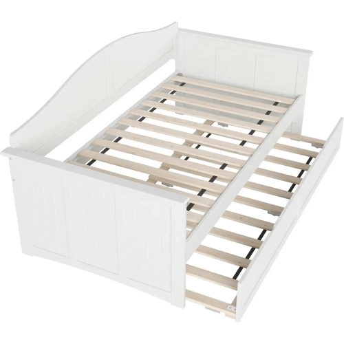 Nantucket Twin Daybed with Twin Trundle in White Finish Wood