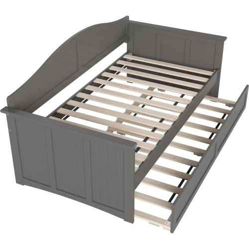 Nantucket Twin Daybed with Twin Trundle in Grey Finish Wood