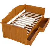 Nantucket Twin Daybed with Storage Drawers in Light Toffee Wood