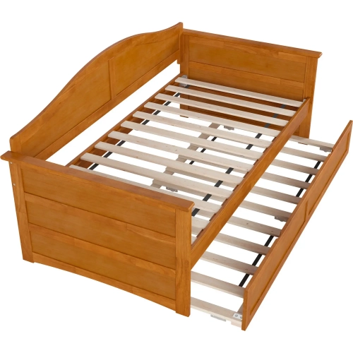 Acadia Twin Daybed with Twin Trundle in Light Toffee Wood