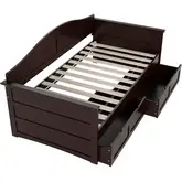 Acadia Twin Daybed with 2 Drawers in Espresso Finish Wood