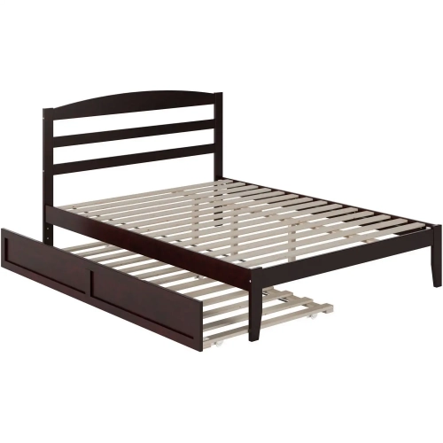 Warren Queen Platform Bed with Twin XL Trundle in Espresso
