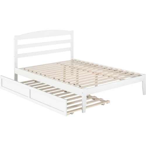 Warren Full Bed with Twin Trundle in White Finish