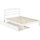 Warren Full Bed with Twin Trundle in White Finish