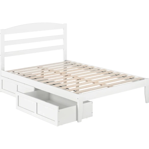 Warren Full Bed with 2 Drawers in White Finish