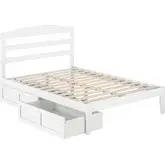 Warren Full Bed with 2 Drawers in White Finish