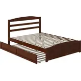 Warren Queen Bed with Footboard & Twin XL Trundle in Walnut Finish