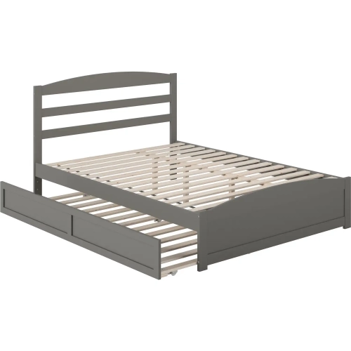 Warren Queen Bed with Footboard & Twin XL Trundle in Grey Finish