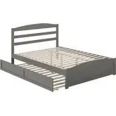 Warren Queen Bed with Footboard & Twin XL Trundle in Grey Finish