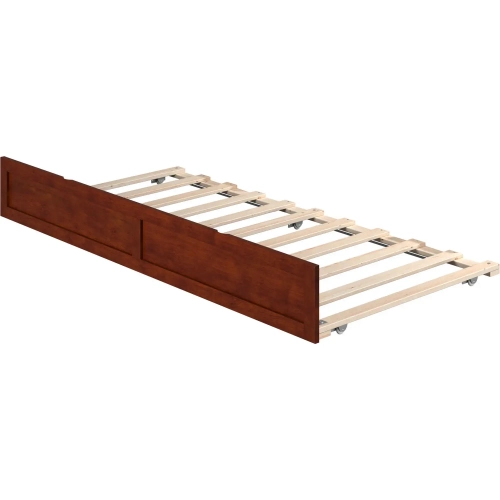 Island Trundle Bed Twin Antique Walnut Finish