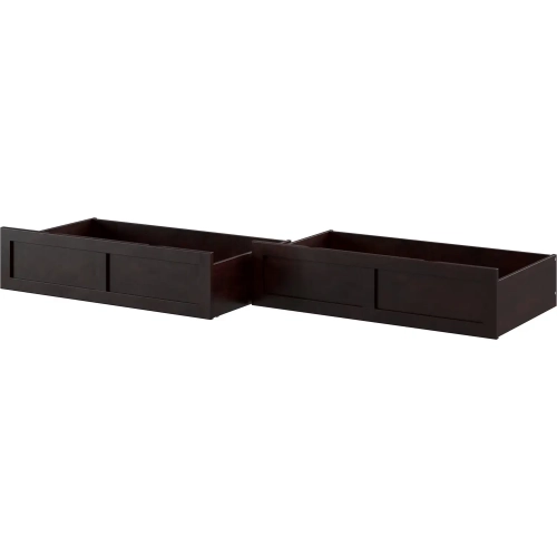 Island Queen King Twin XL Underbed Drawers in Espresso (Set of 2)