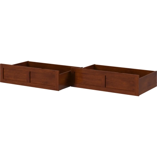 Island Queen King Twin XL Antique Bed Drawer in Walnut Finish (Set of 2)