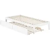 Colorado Twin Extra Long Bed with USB Turbo Charger & Trundle in White