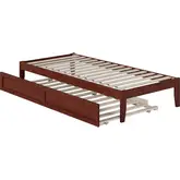 Colorado Twin Extra Long Bed with USB Turbo Charger & Trundle in Walnut