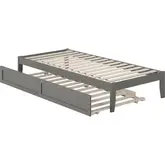 Colorado Twin Extra Long Bed with USB Turbo Charger & Trundle in Grey